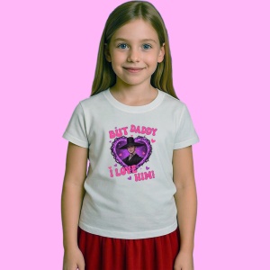 Tricou Huntrix K Pop Hunters Demon Derpy Mesaj But Daddy Heart, din bumbac 100%, tricou alb, Copii | Dama | Barbat - Img 2