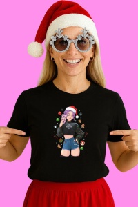 Tricou Huntrix K Pop Hunters Demon Fata Solo Outfit Modern, din bumbac 100%, tricou negru, Copii | Dama | Barbat - Img 3