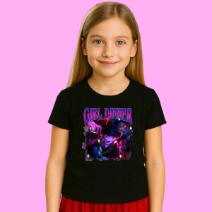 Tricou Huntrix K Pop Hunters Demon Girl Dinner Dark Fantasy Art, din bumbac 100%, tricou negru, Copii | Dama | Barbat - Img 2