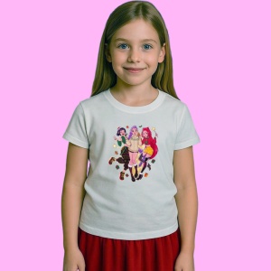 Tricou Huntrix K Pop Hunters Demon Grup Fete Fashion Modern, din bumbac 100%, tricou alb, Copii | Dama | Barbat
