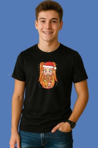 Tricou Huntrix K Pop Hunters Demon Mira Portret Caracter Iarna, din bumbac 100%, tricou negru, Copii | Dama | Barbat - Img 3