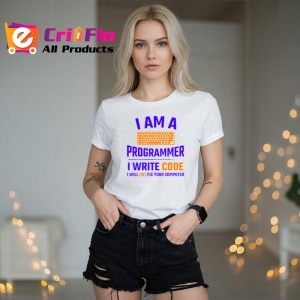 Tricou i am a programmer i write code mesaj ironic calculator, Copii | Dama | Barbat - Img 6