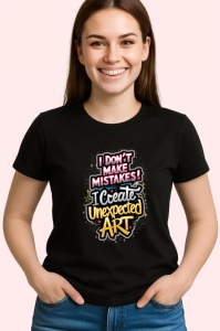 Tricou I Create Unexpected Art Fara Greseli, Copii | Dama | Barbat, culoare negru - Img 3