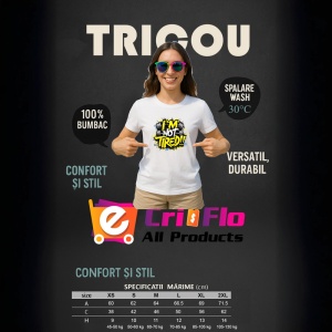 Tricou Im Not Tired Text Galben, Copii | Dama | Barbat - Img 11