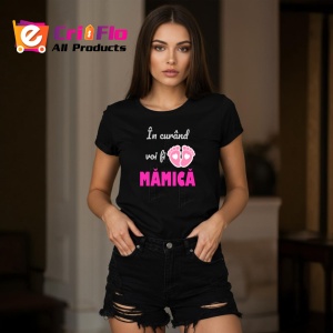 Tricou In Curand Voi Fi Mamica Fetita, din bumbac 100%, tricou negru, Dama | Barbat