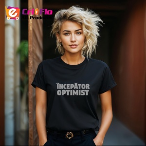 Tricou Incepator Optimist V2 Design Minimalist, din bumbac 100%, tricou negru Copii | Dama | Barbat - Img 8