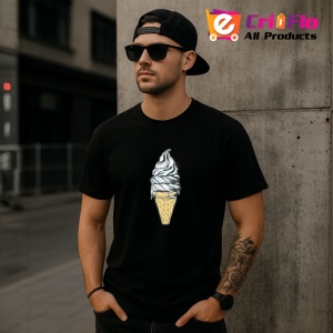 Tricou Inghetata Con Poligon Galben, Copii | Dama | Barbat, culoare negru - Img 6