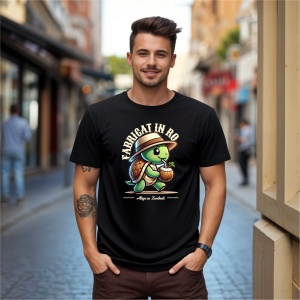 Tricou Iubesc Animalele, natura si tot ce ne inconjoara Negru, Funky Turtle Negru, Copii | Dama | Barbat - Img 10