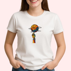 Tricou Iubesc Basketul si il invart pe degete - Copii | Dama | Barbat - Img 2