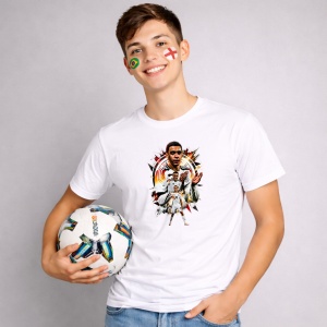 Tricou Jamal Musiala Germany World Cup Fifa 2026 V5, din bumbac 100%, tricou alb, Copii | Dama | Barbat - Img 3