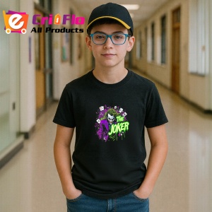 Tricou Joker efect topire contrast intens, Copii | Dama | Barbat , tricou negru
