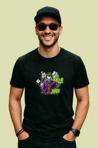 Tricou Joker inimi si trefla text dublu verde, Copii | Dama | Barbat , tricou negru - Img 4