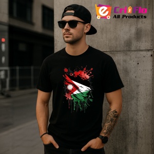 Tricou Jordan Steag Splash Art, Copii | Dama | Barbat, culoare negru