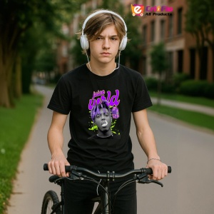 Tricou Juice WRLD - Purple Splash, muzica Rock / Pop Rock, Dama | Barbat | Copii, Culoare Negru - Img 9