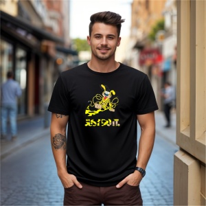 Tricou Just Do It Monkey Tricou Negru - Copii | Dama | Barbat