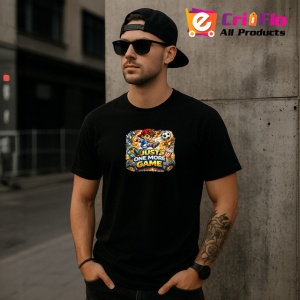 Tricou Just One More Game Copil Gamer Fotbal, din bumbac 100%, tricou negru Copii | Dama | Barbat - Img 6