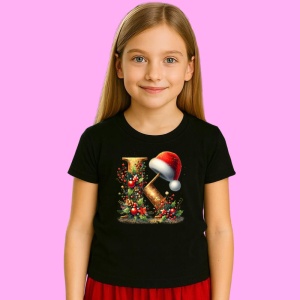 Tricou K Litere Alfabet Craciun Impodobite Cu Decoratiuni, din bumbac 100% Copii | Dama | Barbat - Img 3