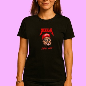 Tricou Kanye West - Yeezus Red Cap, muzica Alternative / Electropop / Rap Rock, Dama | Barbat | Copii, Culoare Negru - Img 2