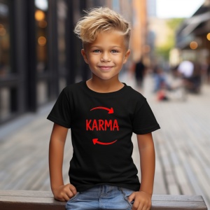 Tricou Karma Se introace Garantat Negru, Copii | Dama | Barbat - Img 2
