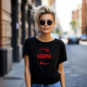 Tricou Karma Se introace Garantat Negru, Copii | Dama | Barbat - Img 8