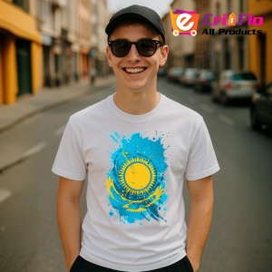 Tricou Kazakhstan Steag Splash Art, Copii | Dama | Barbat - Img 7