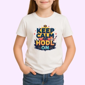 Tricou keep calm and hodl on, pastreaza calmul si tine crypto, Copii | Dama | Barbat - Img 3