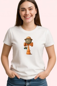 Tricou Kendama model girafa cu look exotic, din bumbac 100%, tricou alb, Copii | Dama | Barbat - Img 2