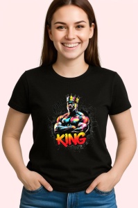 Tricou King Of The Gym Muschi Coroana, Copii | Dama | Barbat, culoare negru - Img 4