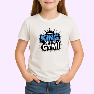 Tricou King Of The Gym Text Albastru, Copii | Dama | Barbat - Img 2