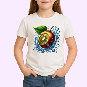 Tricou Kiwi si apa, Fructe, Copii | Dama
