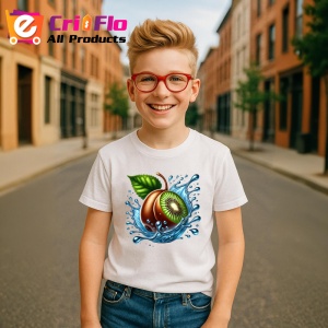 Tricou Kiwi si stropi albastri, Fructe, Copii | Dama - Img 5