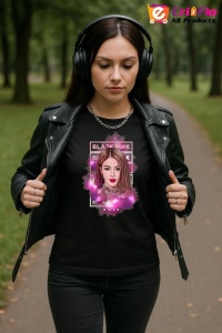 Tricou KPOP dama cu trupa formatia BLACK PINK ROSE , music Coreean 156 - Img 5