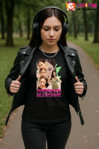 Tricou KPOP dama cu trupa formatia BLACKPINK JENNIE , music Coreean 170 - Img 5