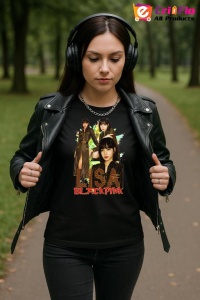 Tricou KPOP dama cu trupa formatia BLACKPINK LISA 5 , music Coreean 172 - Img 5