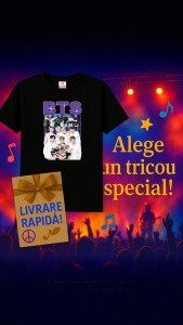 Tricou KPOP dama cu trupa formatia BTS 11 , music Coreean 178 - Img 5