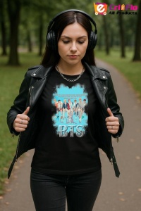 Tricou KPOP dama cu trupa formatia BTS 3 , music Coreean 180 - Img 5