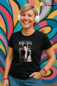 Tricou KPOP dama cu trupa formatia CHRISTOPHER CHAN BANG BANG CHAN , music Coreean 204 - Img 4