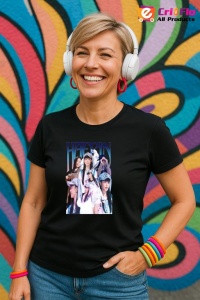 Tricou KPOP dama cu trupa formatia HAERIN , music Coreean 214 - Img 5