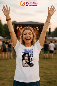 Tricou KPOP dama cu trupa formatia JENNIE BLACK PINK , music Coreean 225 - Img 9
