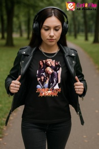 Tricou KPOP dama cu trupa formatia JENNIE X LISA - BLACKPINK , music Coreean 228 - Img 5