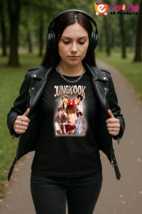 Tricou KPOP dama cu trupa formatia JUNGKOOK 9 , music Coreean 247 - Img 6