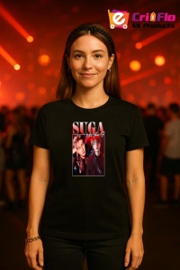 Tricou KPOP dama cu trupa formatia SUGA , music Coreean 292 - Img 4