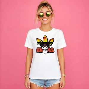 Tricou Kuromi Iepuras Punk Logo Topit Urban Aesthetic Girl Style, din bumbac 100% Copii | Dama | Barbat - Img 3