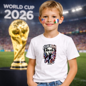 Tricou Kylian Mbappe France World Cup Fifa 2026 V2, din bumbac 100%, tricou alb, Copii | Dama | Barbat - Img 5