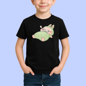 Tricou Labubu bebelus, Unisex Dama si Barbat | Copii, Culoare Negru - Img 2