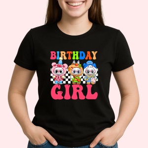 Tricou Labubu birthday girl, Unisex Dama si Barbat | Copii, Culoare Negru