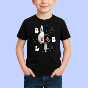 Tricou Labubu blur bubu, Unisex Dama si Barbat | Copii, Culoare Negru - Img 2