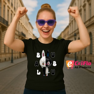 Tricou Labubu blur bubu, Unisex Dama si Barbat | Copii, Culoare Negru - Img 3