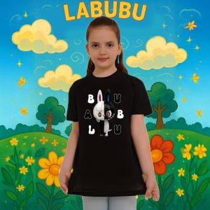 Tricou Labubu blur bubu, Unisex Dama si Barbat | Copii, Culoare Negru - Img 8