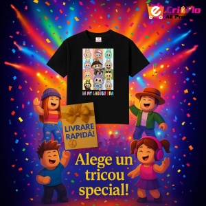 Tricou Labubu culori fete, Unisex Dama si Barbat | Copii, Culoare Negru - Img 11